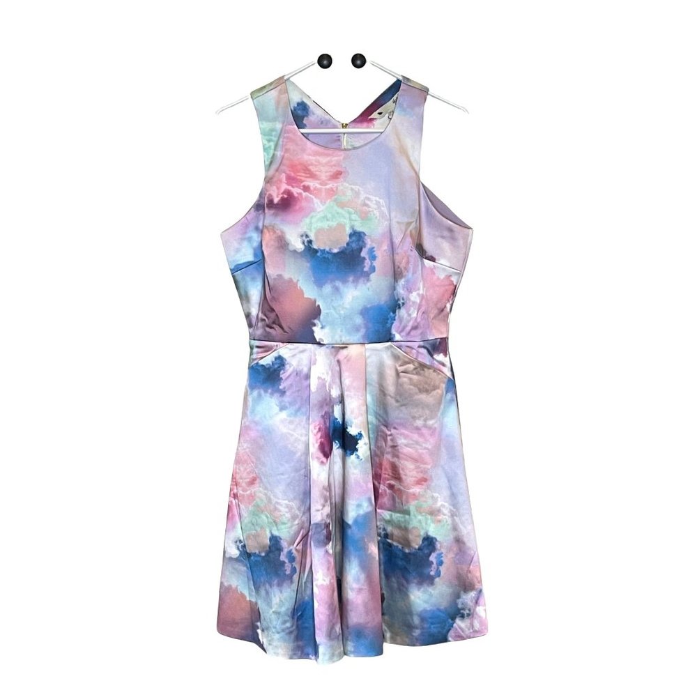 YUMI MULTI COLORED SWEETHEART PLEATED PROM DRESS WITH POCKETS US L 8 / 10 - Picture 3 of 16